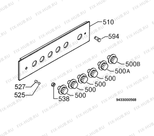 Взрыв-схема плиты (духовки) Zanussi ZCM6501X - Схема узла Command panel 037